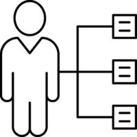 A person is standing in front of a diagram of a person vector