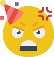 A yellow emoticion with a party hat on vector