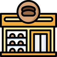 A bakery shop with a sign on it vector
