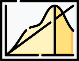 A graph with a line going up and down vector
