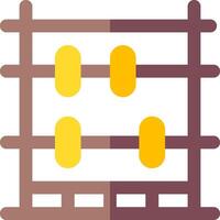 A wooden rack with two yellow balls on it vector