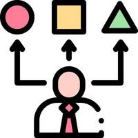 A man with a tie and a bunch of different shapes vector