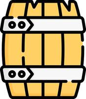 A wooden barrel with two straps on it vector