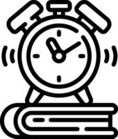 A clock and books on a white background vector