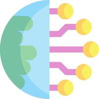 A globe with a circuit board inside it vector