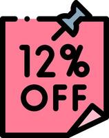12 off sticker with a pink paper vector