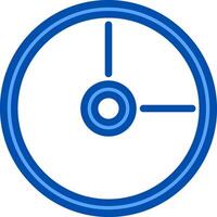 A blue clock icon on a white background vector