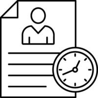 A clock and a paper with a person on it vector