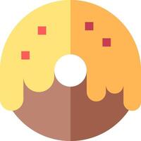 A donut with a yellow and brown glaze vector