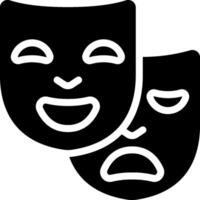 Two black theatrical masks with white faces vector