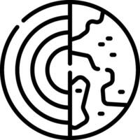 A black and white logo of a globe with a line through it vector