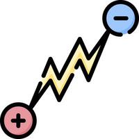 A line graph with a plus and minus sign vector