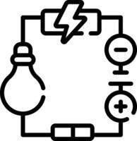 A black and white outline of an electrical circuit vector