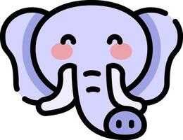 An elephant with a pink nose and pink cheeks vector