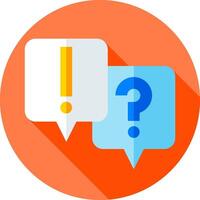 Two question marks and a speech bubble icon vector