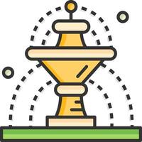 A golden fountain with a bird on top vector