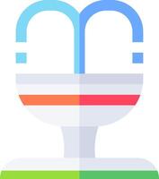 A white bowl with a colorful handle vector