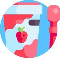 A cup of yogurt with an apple in it vector