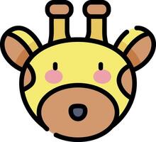 A cartoon giraffe with a pink nose and a pink tongue vector