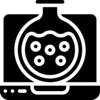 A black and white image of a computer with a flask vector