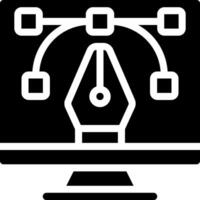 A computer monitor with a pen and a computer vector