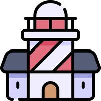 A lighthouse icon with a red and white stripe vector