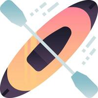 A kayak with two paddles on top of it vector