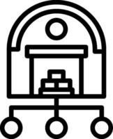 A black and white illustration of a machine vector