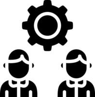 Two people with a gear wheel and a person vector