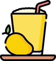 A lemonade with a straw and a slice of lemon vector