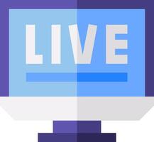 Live streaming on a computer monitor vector