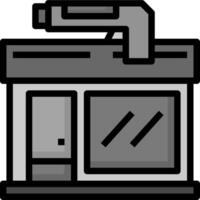 A black and white image of a store vector