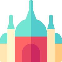 A colorful building with three domes vector
