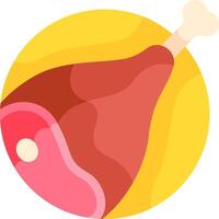 A chicken in a round shape on a yellow background vector