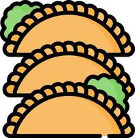 Three tacos are stacked on top of each other vector