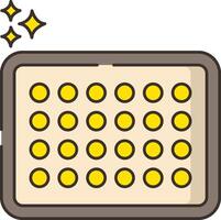 A small box with yellow dots on it vector