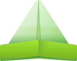 A green triangle with a white background vector