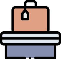A suitcase with a tag on it and a suitcase on top vector