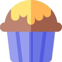 A cupcake with a yellow icing on top vector