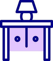 A desk with a lamp on top of it vector