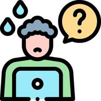 Man with question mark on his head vector