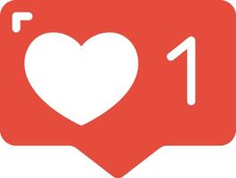 The heart icon with the number one in it vector