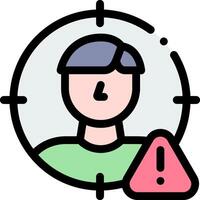A man with a red triangle and a red arrow vector
