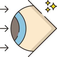 An eye with a star on it and a star on the side vector