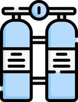 Two oxygen tanks on a white background vector