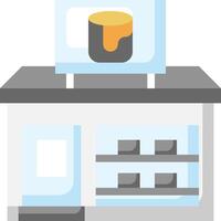A store with a yellow and orange sign on it vector