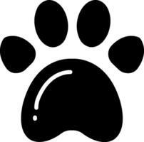 A black and white paw print on a white background vector