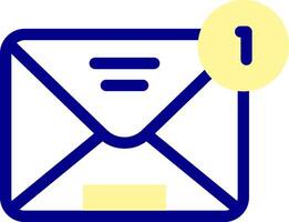 Email icon with a yellow envelope vector