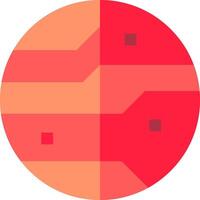 A red and orange circle with squares on it vector
