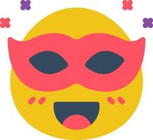 A cartoon smiley face with a mask on it vector